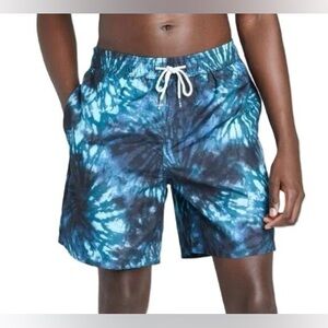 Original Use Blue Tie-Dye Swim Trunks